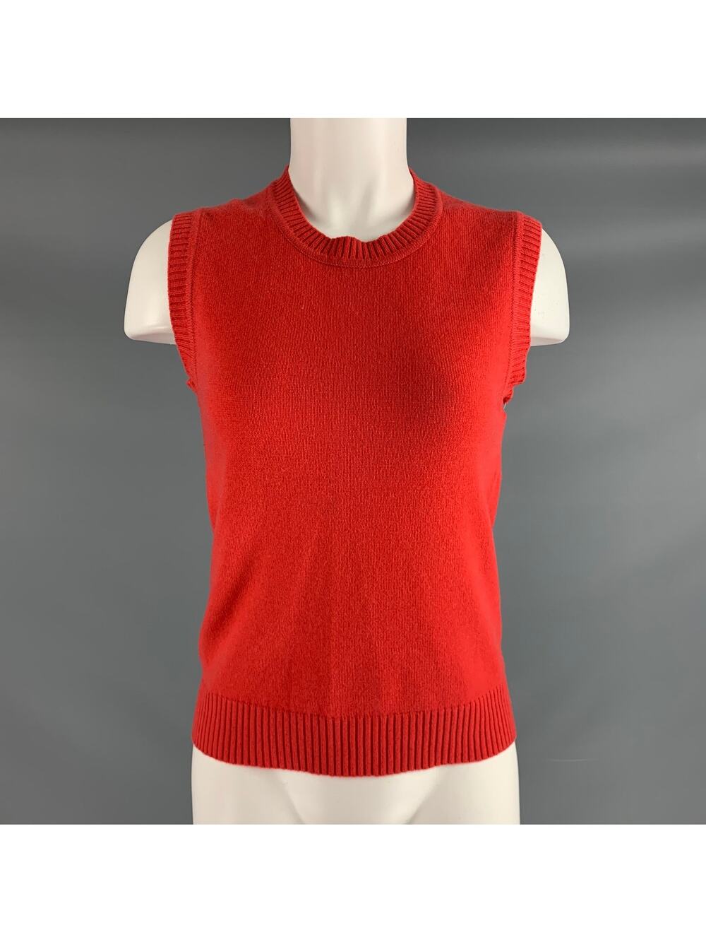 TSESAY Size M Orange Coral Knit Sleeveless Casual Top